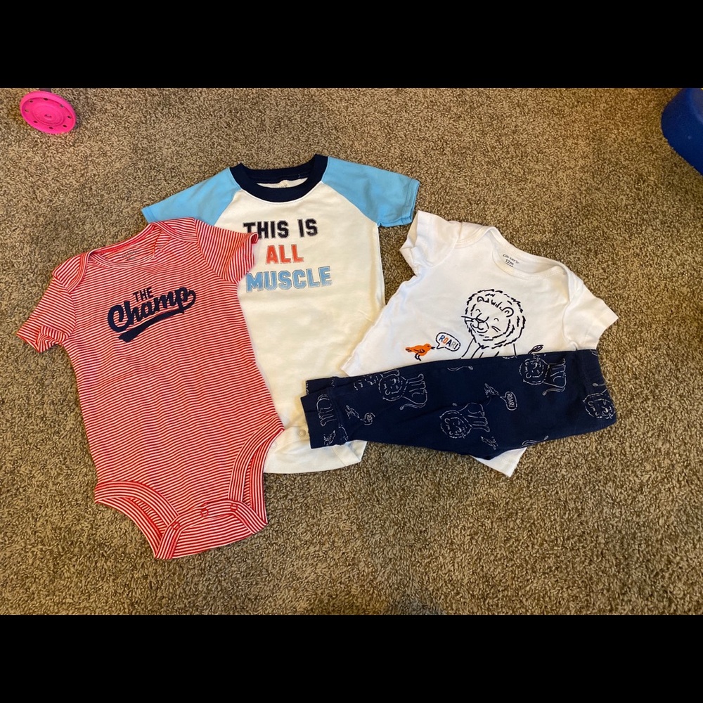 Bundle, two onsies and outfit set. Carters brand